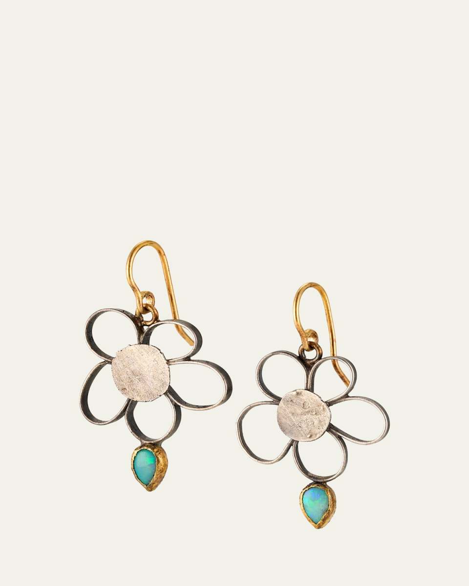 Blossom Flowery Opal Drop Earrings